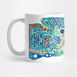 blue galaxy astronaut ecopop Mug